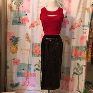 💋BLACK SEQUIN SKIRT💋